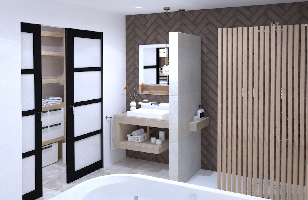 Salle de bain avec Dressing