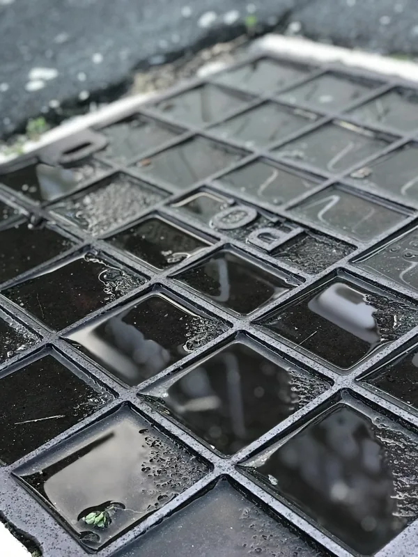 Drain humide et évacuation extérieure après fortes pluies