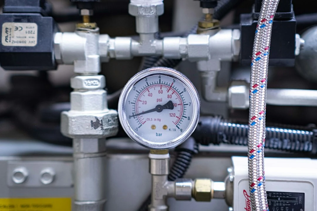 Manomètre et réglage de réducteur de pression sur installation de plomberie
